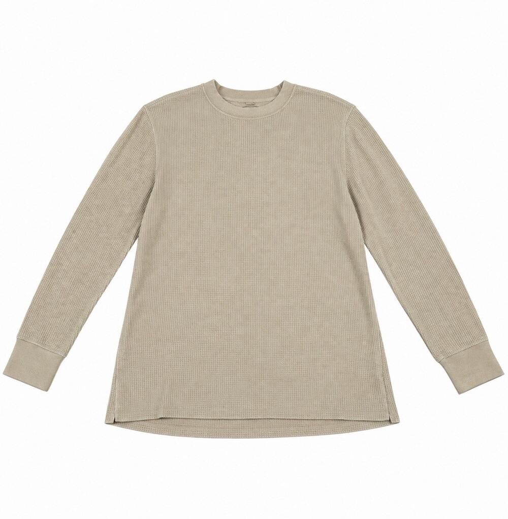 Goodfellow & Co Men’s Large Beige Waffle Knit Thermal Long Sleeve Shirt